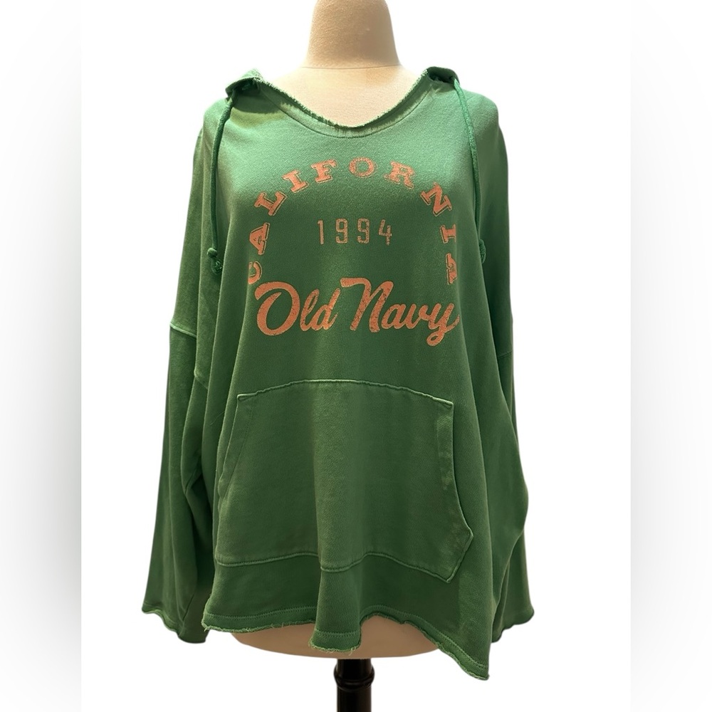Old Navy Green Hoodie with Orange Accents